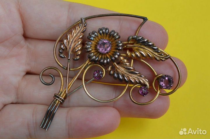 Брошь Весна 1/20К глубокое золочение США 1950е