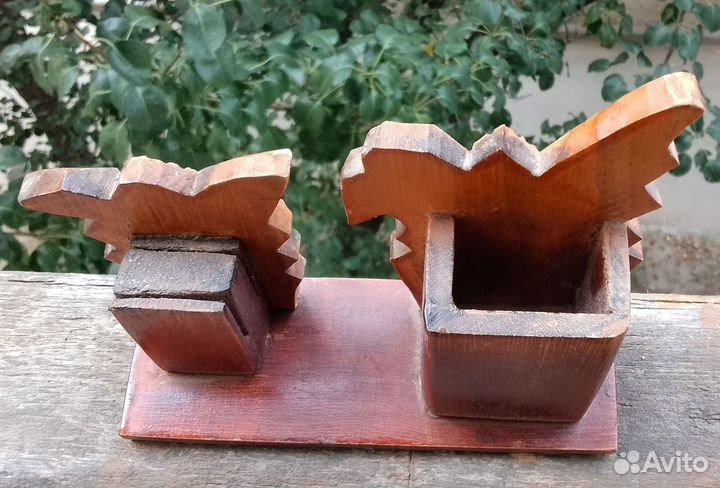 Карандашница Собачки резьба дерево СССР