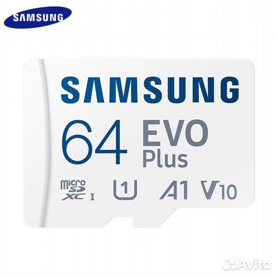 Карта памяти MicroSD Samsung EVO Plus 64 Gb
