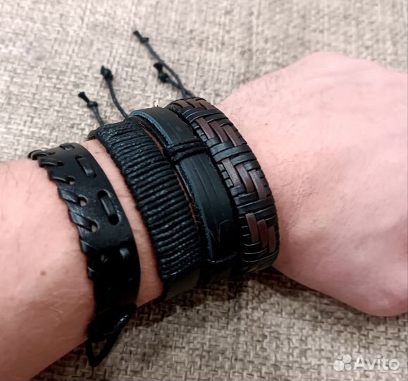 Кожаные браслеты унисекс