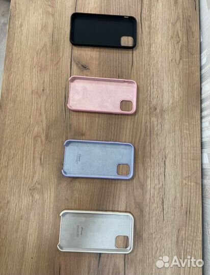 Чехлы для iPhone 11 черн, бел, роз