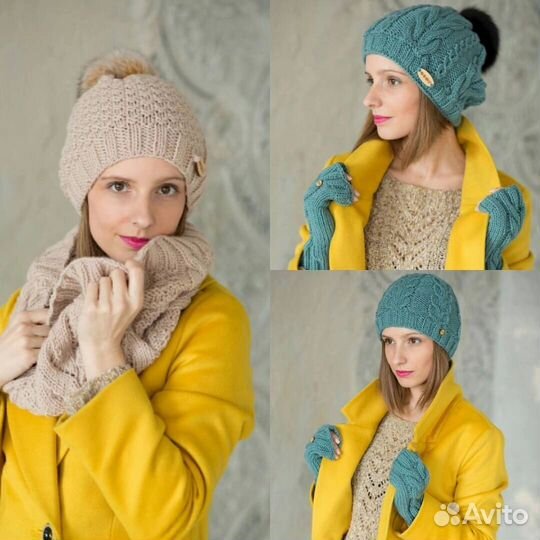 Шапка, варежки, шарф, снуд