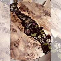 Обеденный стол из карагача и эпоксидной смолы, Белорецк