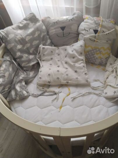 Детская кроватка трансформер круглая