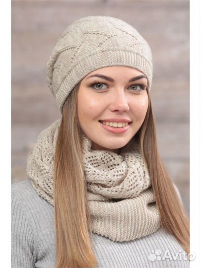 Осенний комплект (шапка+снуд)