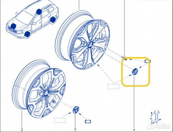 Колпачок колеса Renault Duster