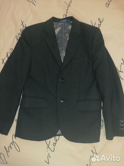 Школьный костюм для мальчика 128 серый