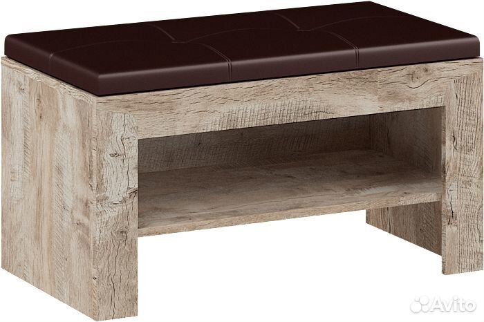 Хилтон Тумба вешалки+мягкий элемент Дуб юкон/Гранж