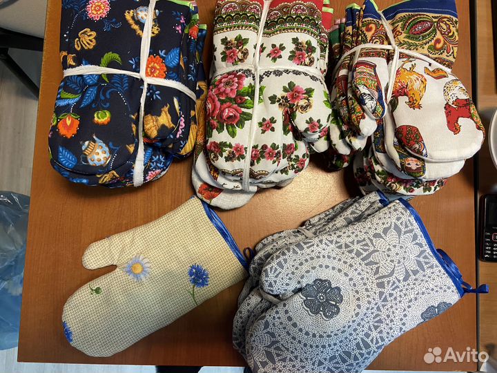 Вафельные полотенца, фартуки, прихватки, платочки