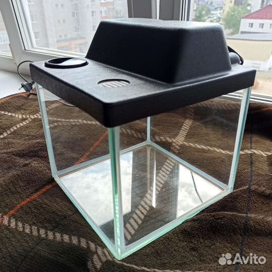 Террариум стеклянный с лампой накаливания