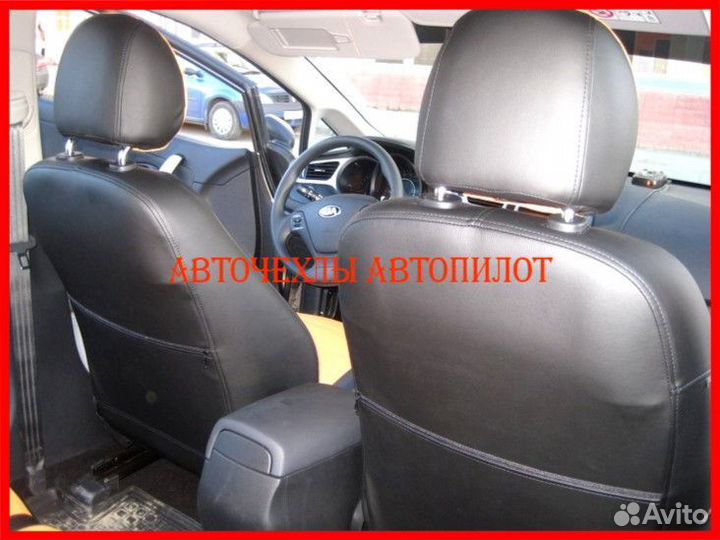 Чехлы Автопилот Kia Ceed 2 из экокожи чёрно-коричн