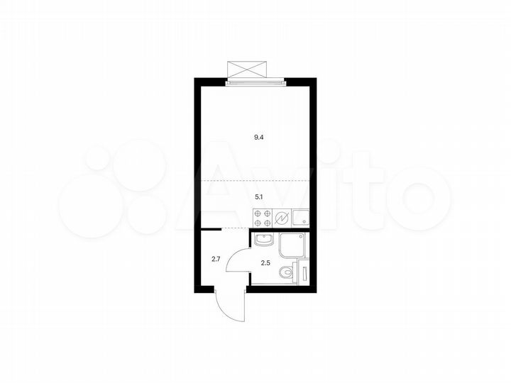 Квартира-студия, 19,7 м², 18/25 эт.