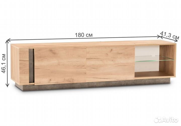 Тв-тумбы Арчи 10.86 дуб золотой craft - камень тем