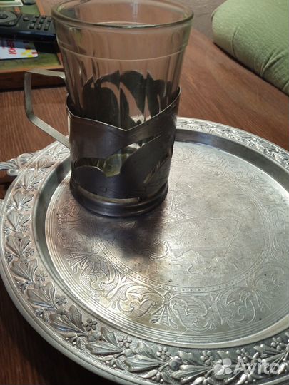 Блюдо СССР. 50е-60е годы и подстаканник