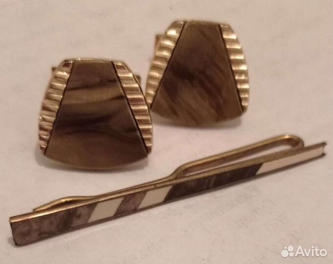 Запонки и заколка для галстука