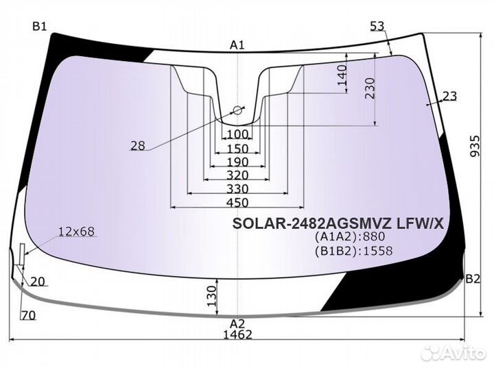 Лобовое (cтекло) бмв 5 G30 2017-UP