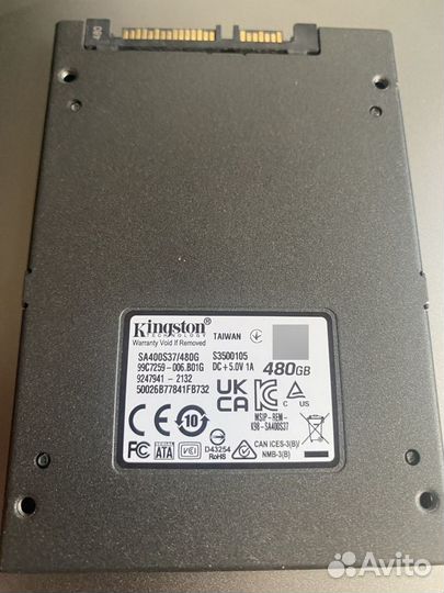 Диск SSD SATA Kingston A400 480Gb