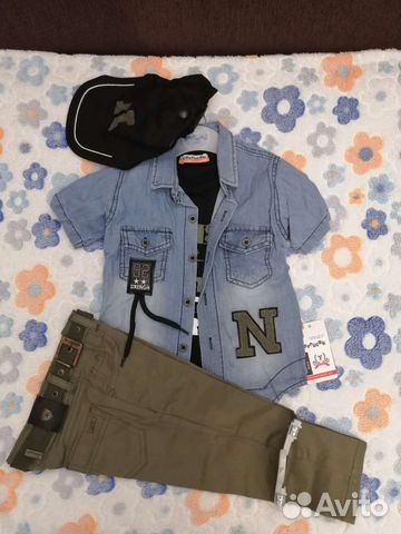 Комплект Рубашка, футболка, брюки для мальчика,3 г