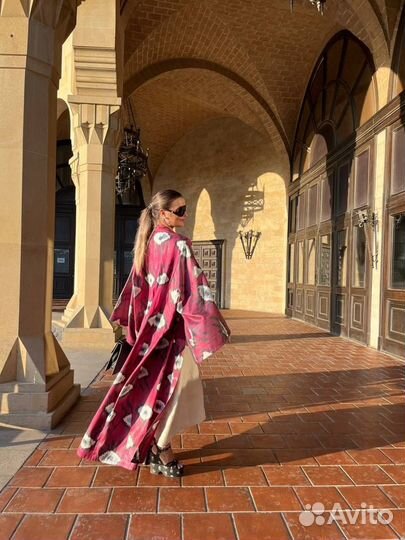 Халат платье кимоно из шелка