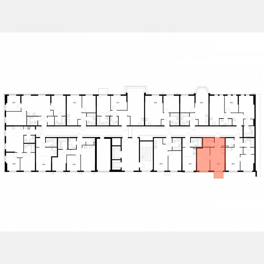 1-к. квартира, 33,8 м², 15/17 эт.