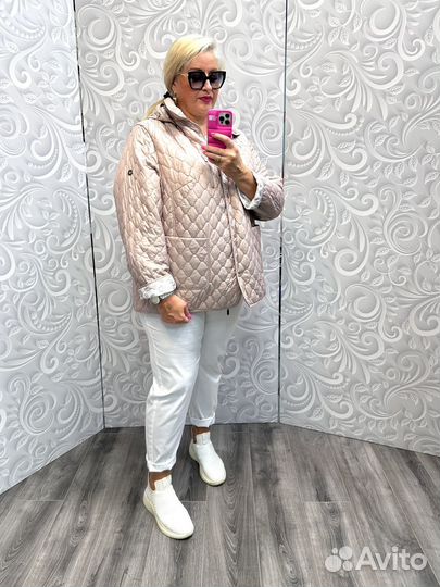 Куртка стеганная розовая пудра р. 62/64