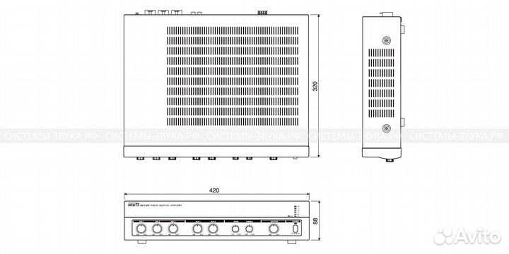 Усилитель микшер 120 Вт A-120 Inter-M