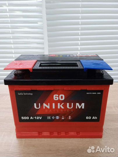 Аккумулятор новый unikum 60 ah 500А /Гарантия год
