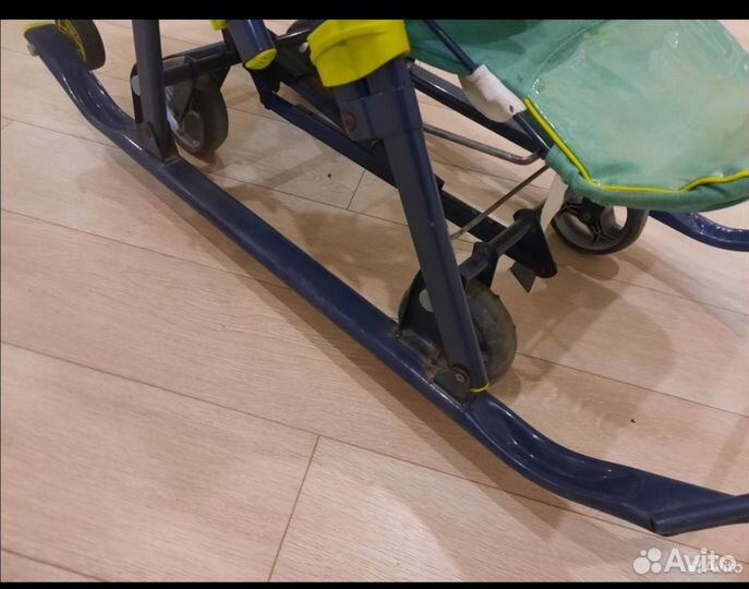 Санки коляска ника 7-3 с перекидной ручкой