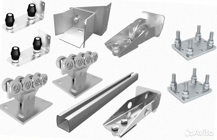Комплект для откатных ворот. Оцинк шиной до 450 кг