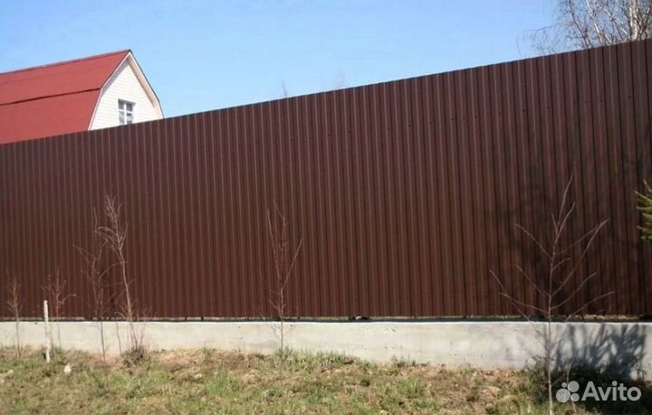 Забор из профнастила на заказ