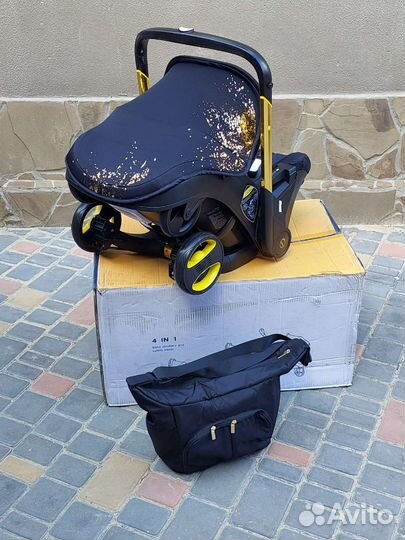 Коляска автолюлька 4в1 чёрное золото (Новинка)