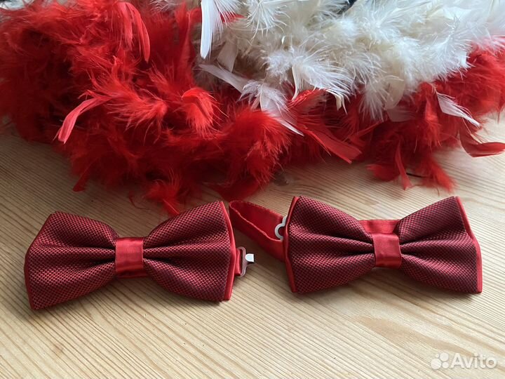 Галстук бабочка мужская, красная