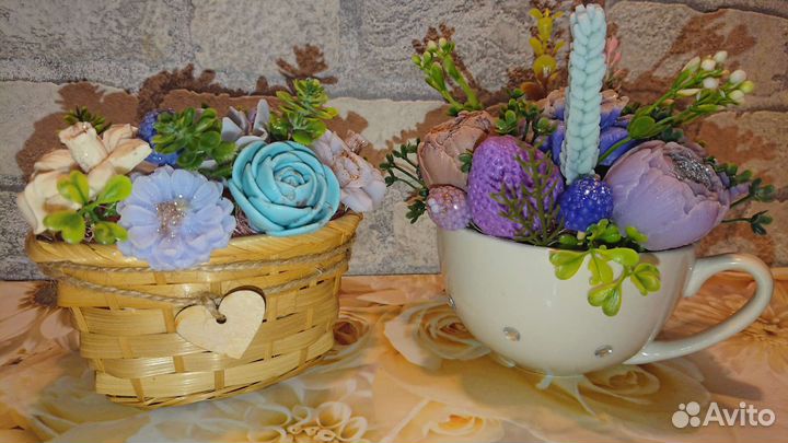 Мини букеты ручной работы из мыла