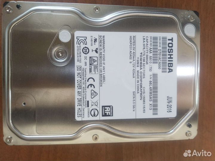 Жесткий диск Toshiba 500 гб