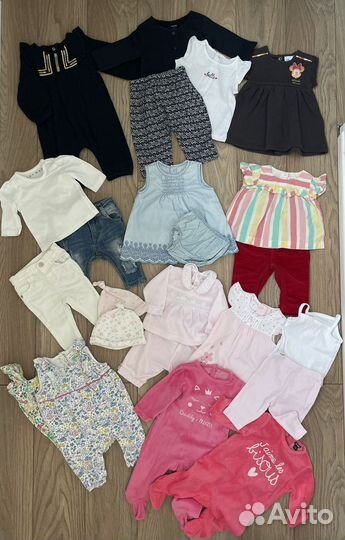 Пакет фирменных вещей на девочку 0-3 мес