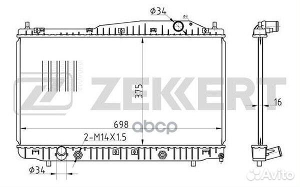 Радиатор охлаждения двигателя Chevrolet Evanda