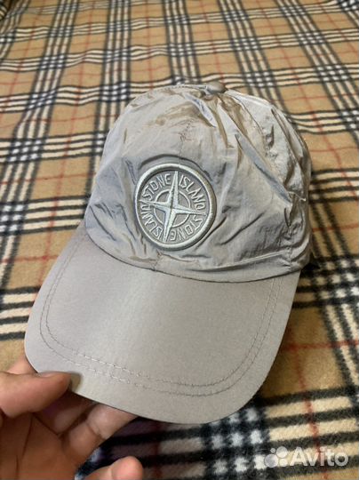 Кепка stone island nylon metal серая