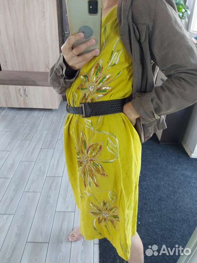 Платье льняное+жакет льняной