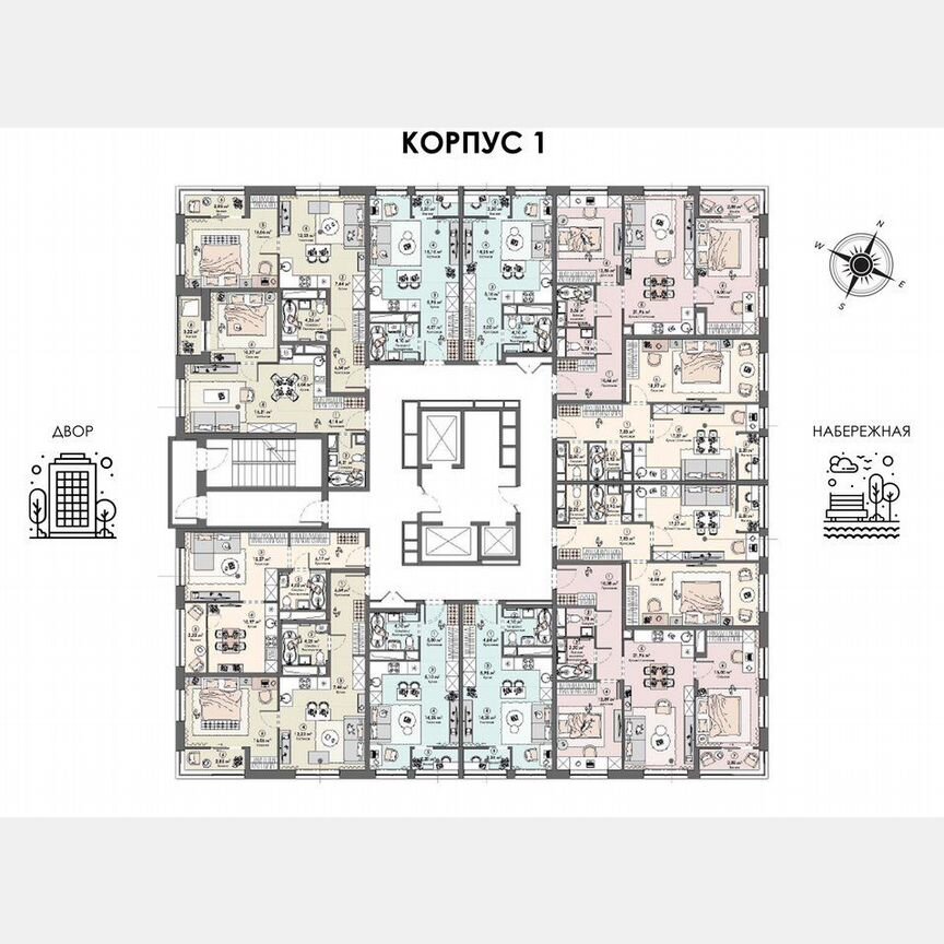 1-к. квартира, 46,6 м², 5/23 эт.