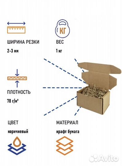 Бумажный наполнитель крафт гофрированный 1 кг