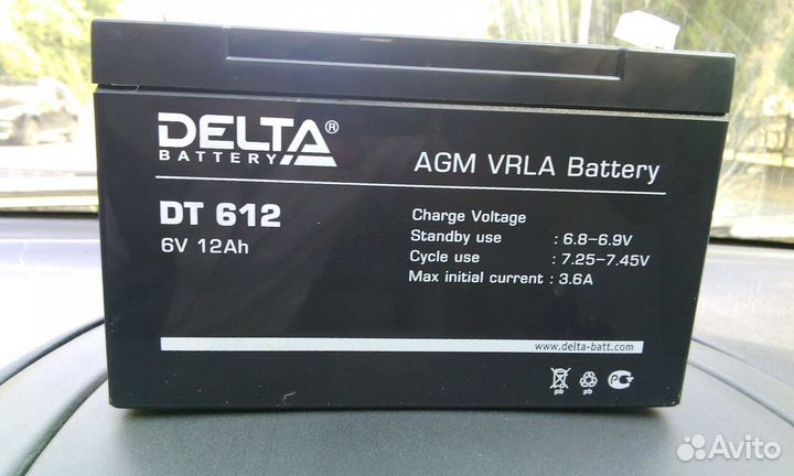 Аккумулятор для детского электромобиля 6вольт-12ам