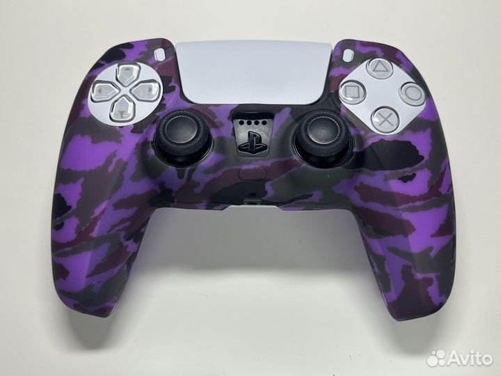 Чехол для геймпада PS5 (Камуфляжный Фиолетовый)