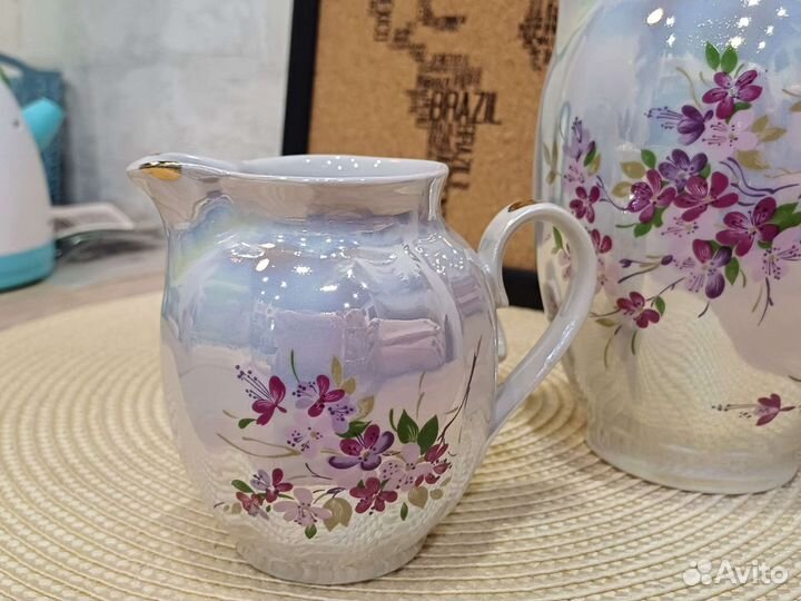 Кофейник+молочник Дулево фарфор винтаж