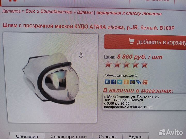 Шлем для кудо и др. единоб.(маска прочный пластик)