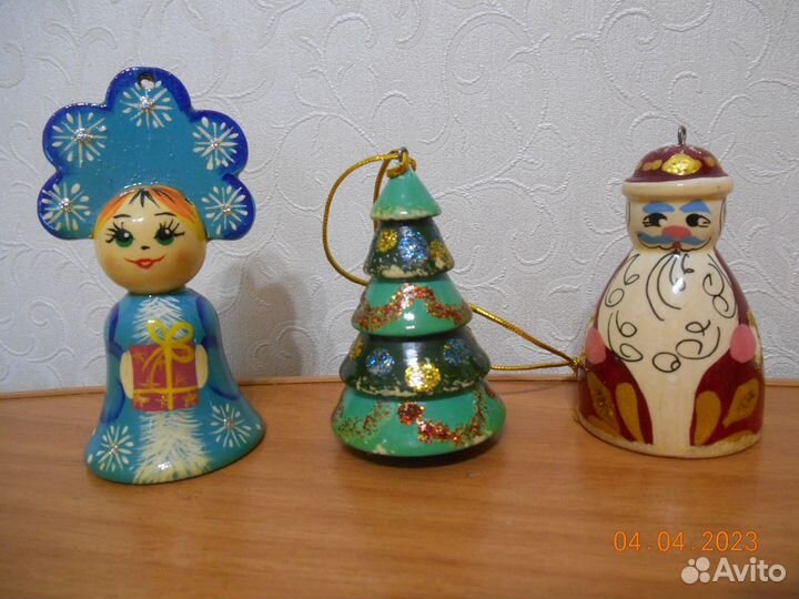 Игрушки деревянные ёлочные и шары