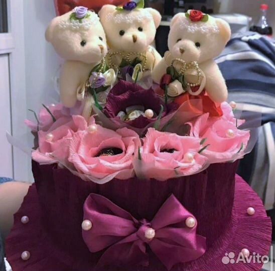 Сладкий букет из конфет на свадьбу