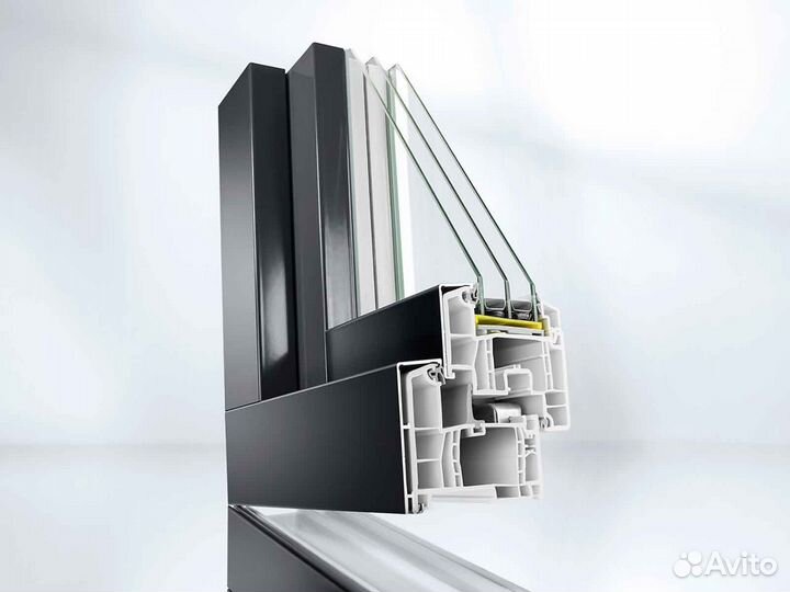 Ремонт окон, стеклопакет обычный RAL2357
