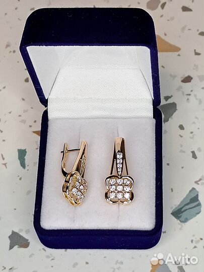 Серьги покрытие золото