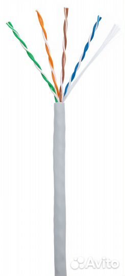 Кабель netlan U/UTP 4 пары, Кат.5e, Al-cu, серый