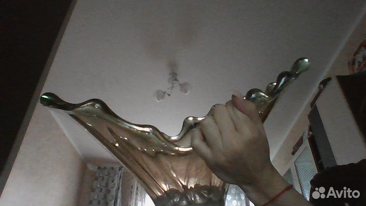 Ваза цветное гутное стекло